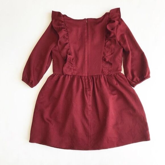 Gapkids maroon textured ruffle dress GUC S(6-7Y) - Picture 4 of 4